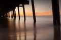 Sunset at Henley Beach with pier in foreground Royalty Free Stock Photo