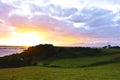 sunset herm english channel islands uk Royalty Free Stock Photo