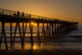 Sunset, Hermosa Beach Pier Royalty Free Stock Photo