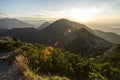 Sunset at Herzogstand mountain in Bavaria, Germany