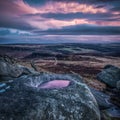 Sunset on Higger Tor in the Peak District