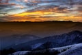 Sunset on the high altitude mountain Royalty Free Stock Photo