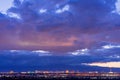 Sunset high angle view of the famous Las Vegas Strip Royalty Free Stock Photo