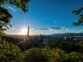 Sunset high angle view of the Taipei Cityscape from Xiangshan