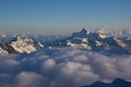 Sunset high in Caucasian mountains