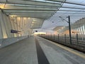 sunset in the high speed train station in Reggio Emilia Italy Royalty Free Stock Photo