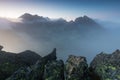 Sunset in High Tatras mountains national park in Slovakia. Scenic image of mountains. The sunrise over Carpathian mountains. Royalty Free Stock Photo