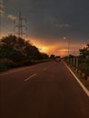 SUNSET AT HIGHWAY