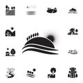 sunset on the hill icon. Detailed set of landscapes icons. Premium graphic design. One of the collection icons for websites, web Royalty Free Stock Photo