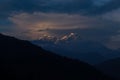 Sunset in the Himalayas Everest Base Camp Trekking Solukhumbu Nepal Royalty Free Stock Photo