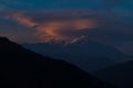 Sunset in the Himalayas Everest Base Camp Trekking Solukhumbu Nepal Royalty Free Stock Photo