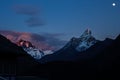 Sunset in the Himalayas Everest Base Camp Trekking Solukhumbu Nepal Royalty Free Stock Photo