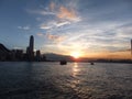 Sunset in Hong Kong Royalty Free Stock Photo