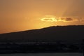 Sunset at Honolulu Harbor Royalty Free Stock Photo