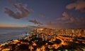 Sunset in Honolulu Overlooking Waikiki Beach Royalty Free Stock Photo