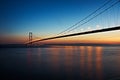 Humber Bridge, UK at dusk