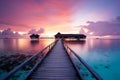 Sunset horizon in the Maldives, a serene island escape for travelers