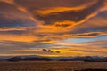 Sunset in Hornafjordur bay in south Iceland Royalty Free Stock Photo