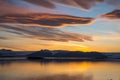 Sunset in Hornafjordur fjord in Iceland Royalty Free Stock Photo