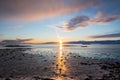 Sunset in Hornafjordur fjord in south Iceland Royalty Free Stock Photo