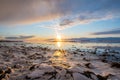 Sunset in Hornafjordur in south Iceland Royalty Free Stock Photo