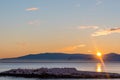 Sunset in Hornafjordur in south Iceland Royalty Free Stock Photo