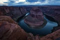 Sunset in Horseshoe Bend, Arizona Royalty Free Stock Photo