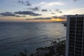 Sunset Hotel View at Waikiki, Hawaii Royalty Free Stock Photo