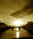 Sunset hour on the Arno river Royalty Free Stock Photo