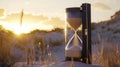 Sunset hourglass desert sand time concept Royalty Free Stock Photo