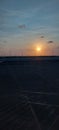 Sunset at I Gusti Ngurah Rai Airport Royalty Free Stock Photo
