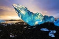 Sunset iceberg Jokulsarlon Royalty Free Stock Photo