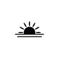 Sunset icon, sunrise icon. weather symbol black vector