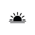 Sunset icon, sunrise icon. weather symbol black vector