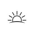 Sunset icon, sunrise icon. weather symbol black vector