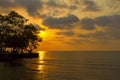 Sunset idyllic in Bailan beach Royalty Free Stock Photo