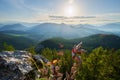 Sunset from Ihla peak in Chocske Vrchy mountains