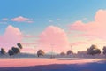 Scene illustration landscape background outdoor sunset travel sky nature background design summer