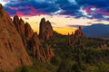 Sunset Image of the Garden of the Gods. Royalty Free Stock Photo