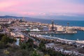 Sunset of incredible colors in Barcelona