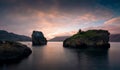 Sunset at Indian head Kleifarvatn lake Iceland