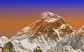 Sunset intense color filtered picture of Everest, Nepal. Royalty Free Stock Photo