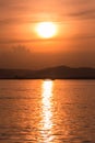 Sunset on the Irrawaddy River Royalty Free Stock Photo