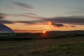 Sunset on island of Hrisey in Iceland