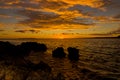 Sunset on the island Mali Losinj, Croatia Royalty Free Stock Photo