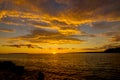 Sunset on the island Mali Losinj, Croatia Royalty Free Stock Photo