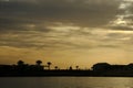 The sunset on the island of Tabarca, on a winter sunset