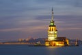 Sunset in ÃÂ°stanbul Bosphorus with maiden tower