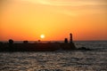 Sunset in Jaffa port, Israel Royalty Free Stock Photo