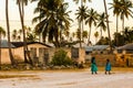 Sunset in jambiani village Zanzibar Royalty Free Stock Photo